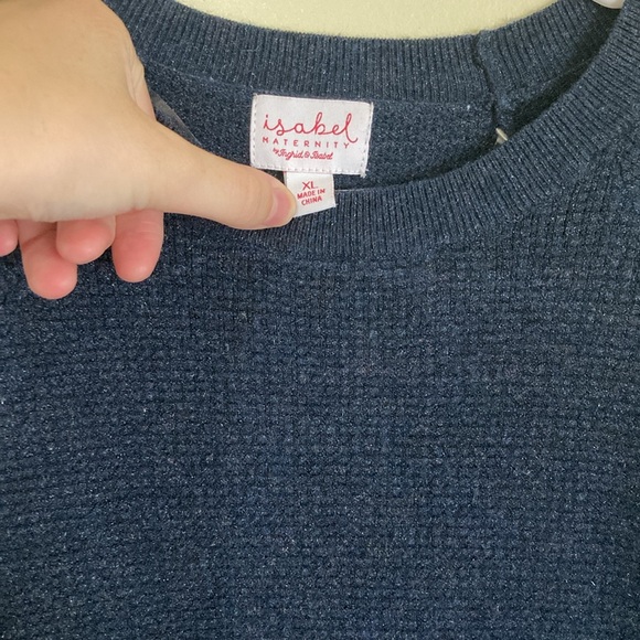 Isabel maternity sparkly blue sweater with bows on the wrists - Picture 2 of 5